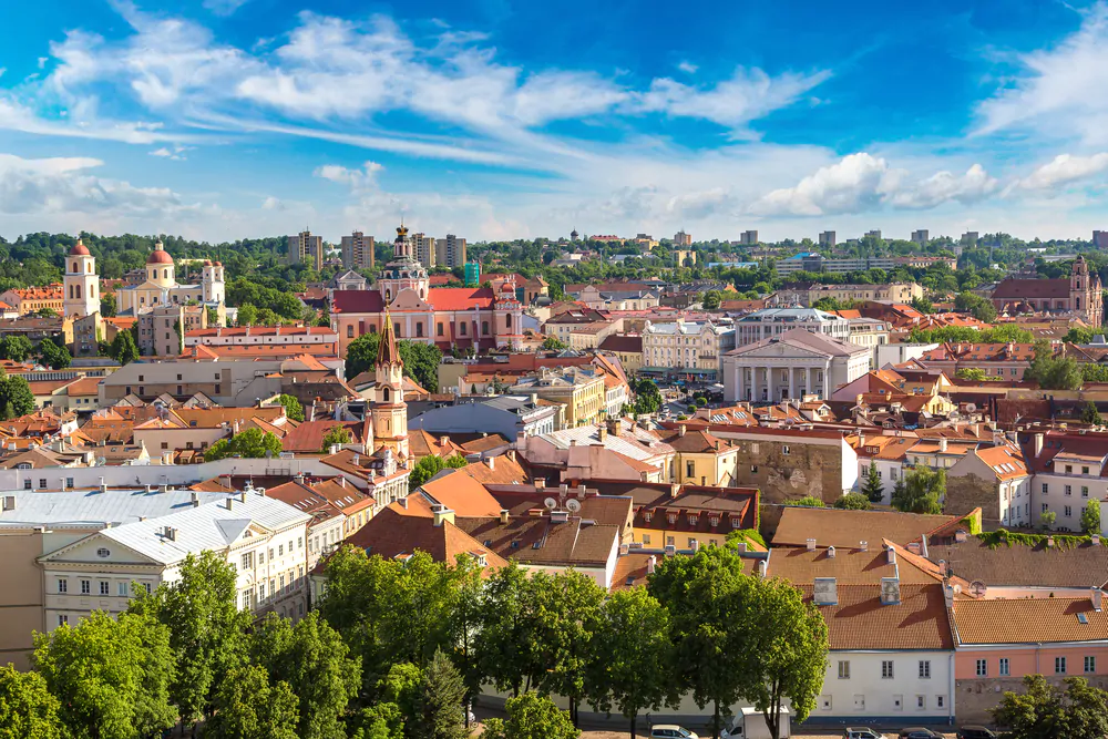 Vilnius cityscape in a beautiful summer day, Lithuania