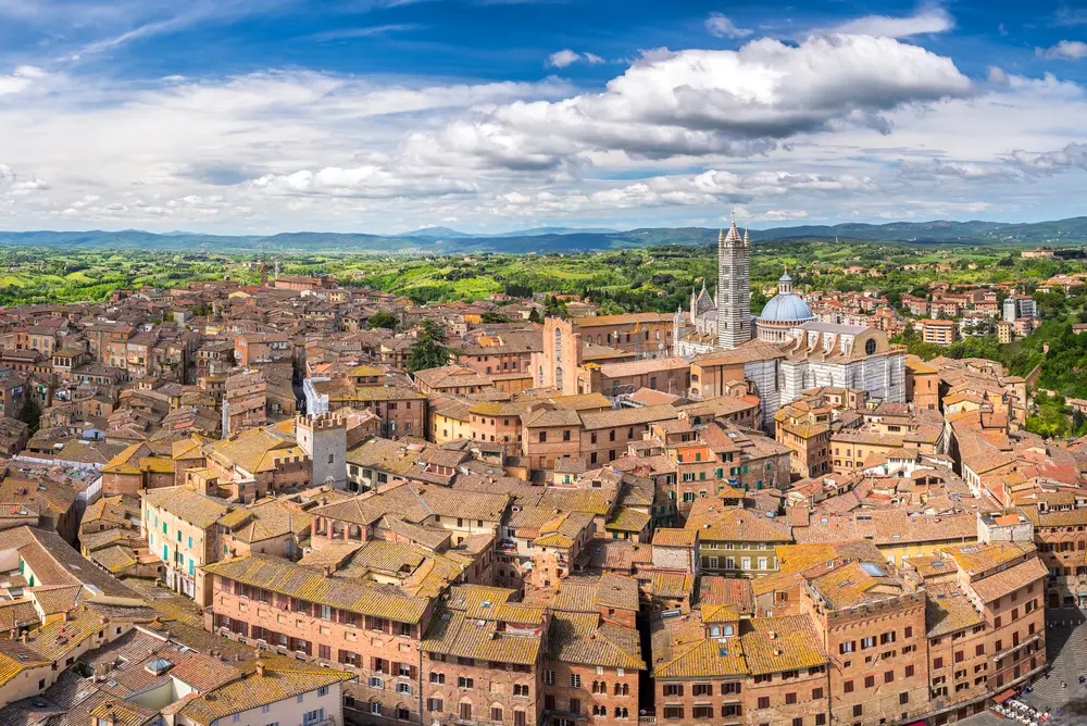 Aerial view of Siena