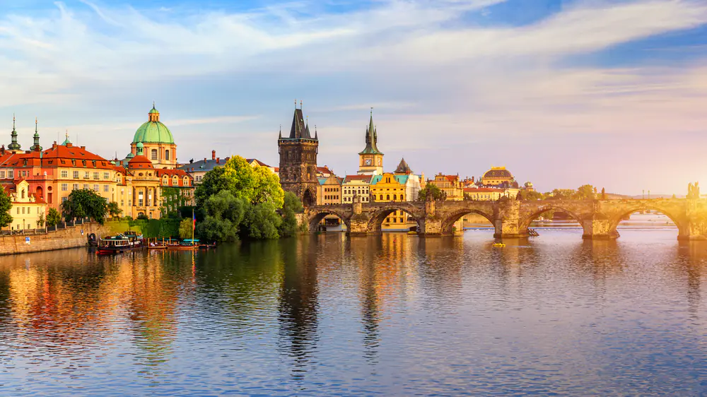 Charles Bridge in Prague in Czechia. Prague, Czech Republic. Cha