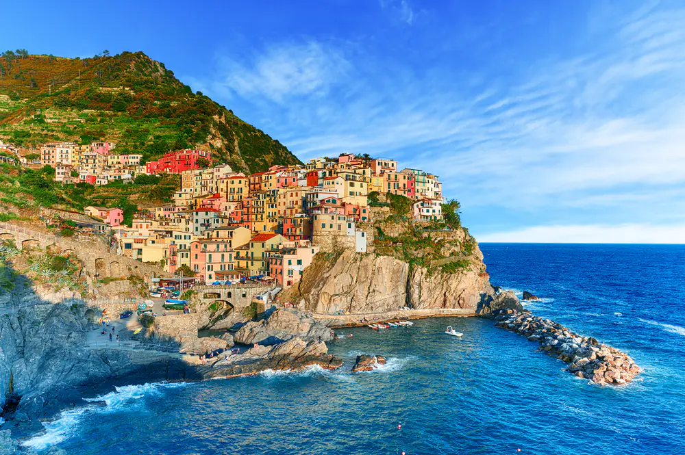 Famous city of Manarola in Italy - Cinque Terre, Liguria