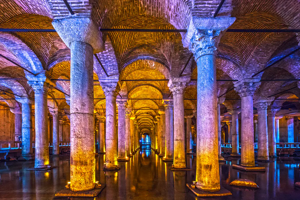The Basilica Cistern, (Yerebatan), Istanbul, Turkey.